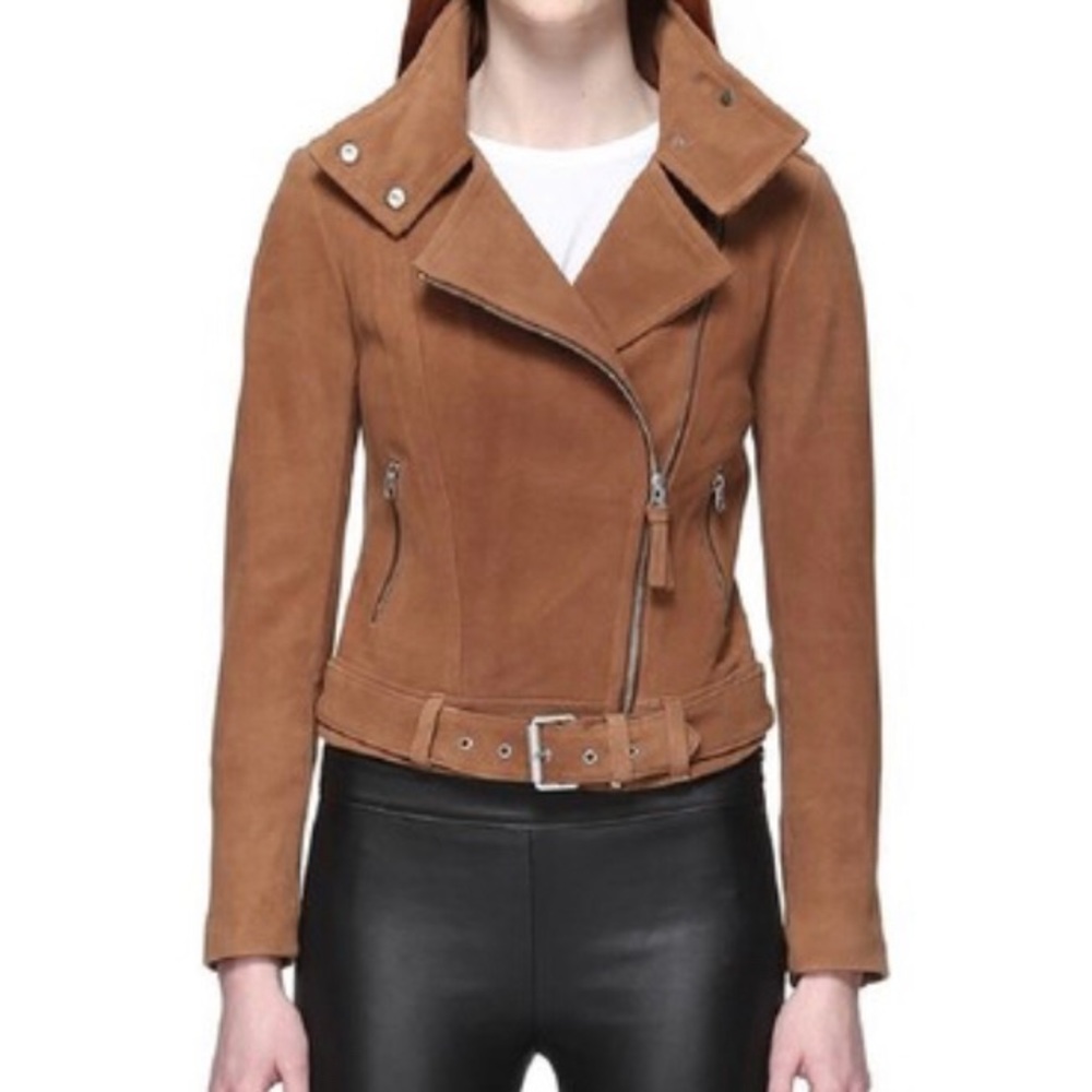 Mackage Suede Moto Jacket— never worn!